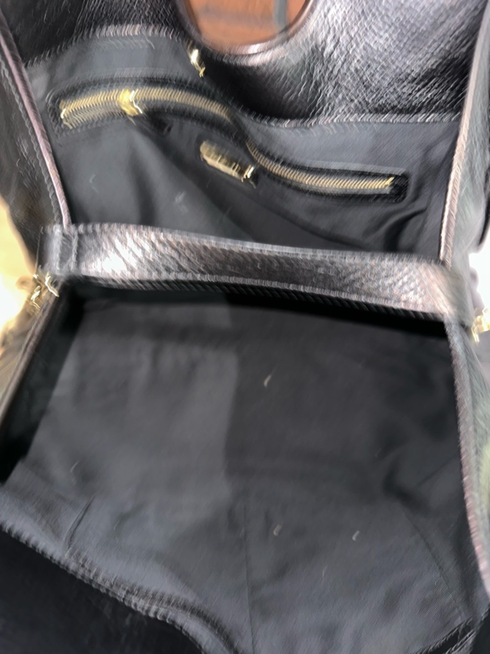 Rachel Zoe Black Leather Hobo Bag with Gold Accents - Picture 8 of 14